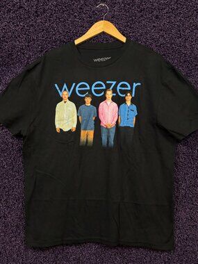 Weezer Self-titled Blue Album Art Poster Pop Rock T-Shirt XL